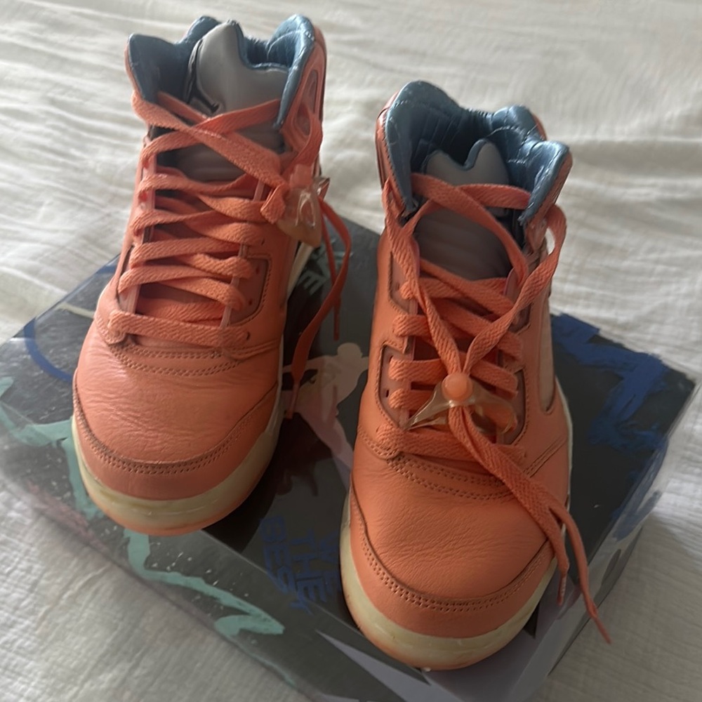 Womens Orange High-Top Sneakers